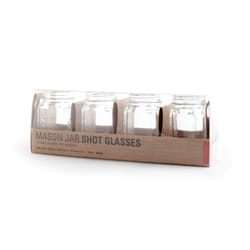 KIKKERLAND Clear Glass Mason Jar Shot Glass Set 4 oz