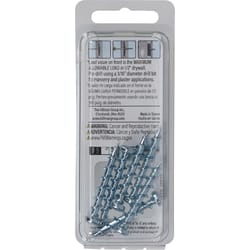 HILLMAN Bore-fast 3/16 in. D X 1-1/2 in. L Steel Pan Head Screw and Anchor 6 pc