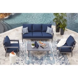 Signature Design by Ashley Gali Gray Aluminum Frame Sectional Blue