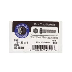 HILLMAN 1/4-20 in. D X 1 in. L Stainless Steel Hex Head Cap Screw 100 pk