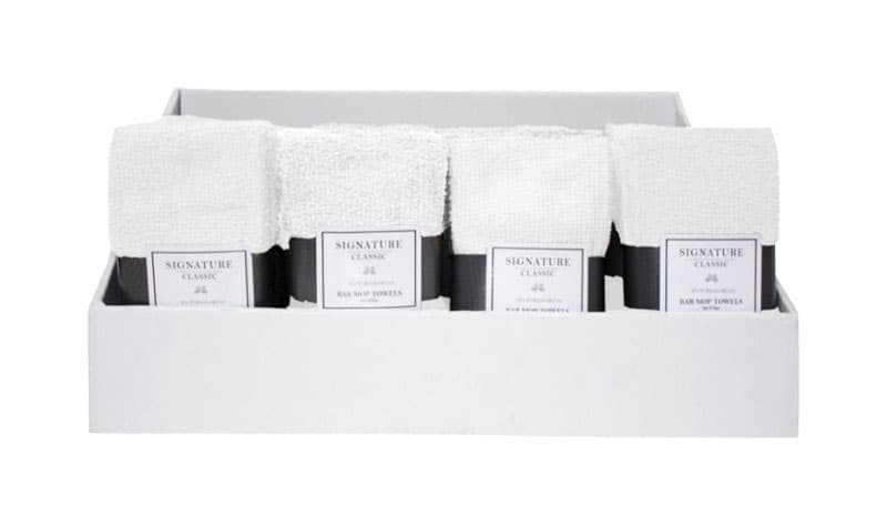 white cotton dish towels