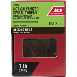 Ace 10D 3 in. Deck Steel Nail Flat Head 1 lb