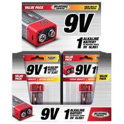 Blazing Voltz 9-Volt Alkaline Batteries 1 pk Carded