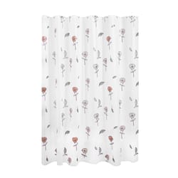 iDesign 72 in. H X 72 in. W White Floating Flowers Frost Shower Curtain PEVA