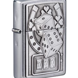 Zippo Silver Lucky 7 Emblem Lighter 1 pk
