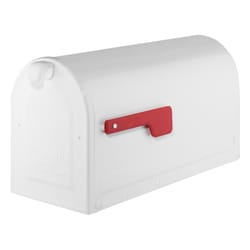 Architectural Mailboxes MB2 Modern Galvanized Steel Post Mount White Mailbox