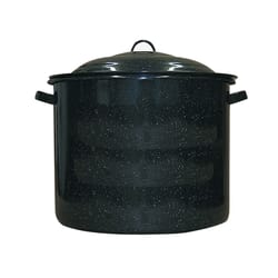 Granite Ware Porcelain Enamel Stock Pot 21 qt Black