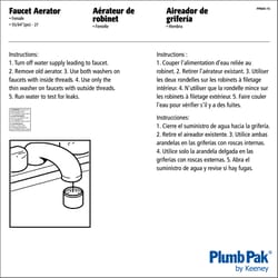 Plumb Pak Female Thread 55/64 in.-27F Chrome Plated Faucet Aerator