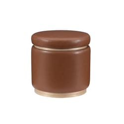 Linon Home Decor Stella Caramel Faux Leather Modern Ottoman 1 pk