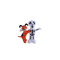 A Holiday Company 4 ft. Prelit Puppy with Skeleton Inflatable