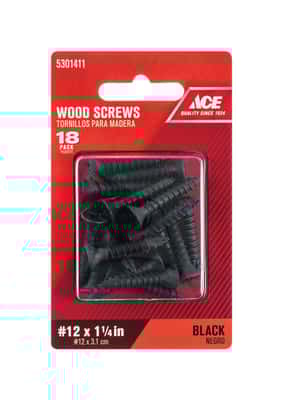 Ace No 12 X 1 1 4 In L Phillips Black Wood Screws 18 Pk Ace Hardware