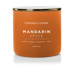 Colonial Candle Pop of Color Copper/Orange Mandarin Spice Scent Candle Jar 14.5 oz