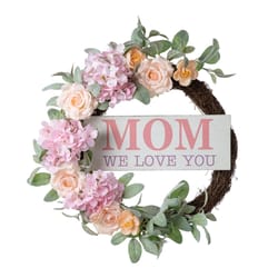 Glitzhome Happy Mother's Day Wreath Foam/Iron/MDF/Paper/Plaster/Rattan 1 pc