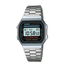 Casio Mens Classic Square Silver Digital Watch Stainless Steel Water Resistant