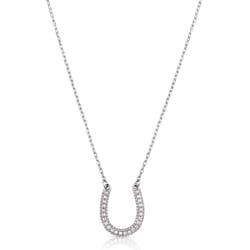 Montana Silversmiths Women's Frosted Luck Crystal Silver Necklace