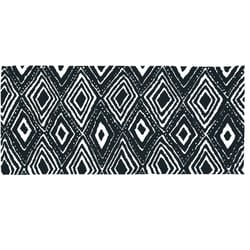 Simple Spaces Jellybean 21 in. W X 54 in. L Black/White Kenya Polyester Accent Rug