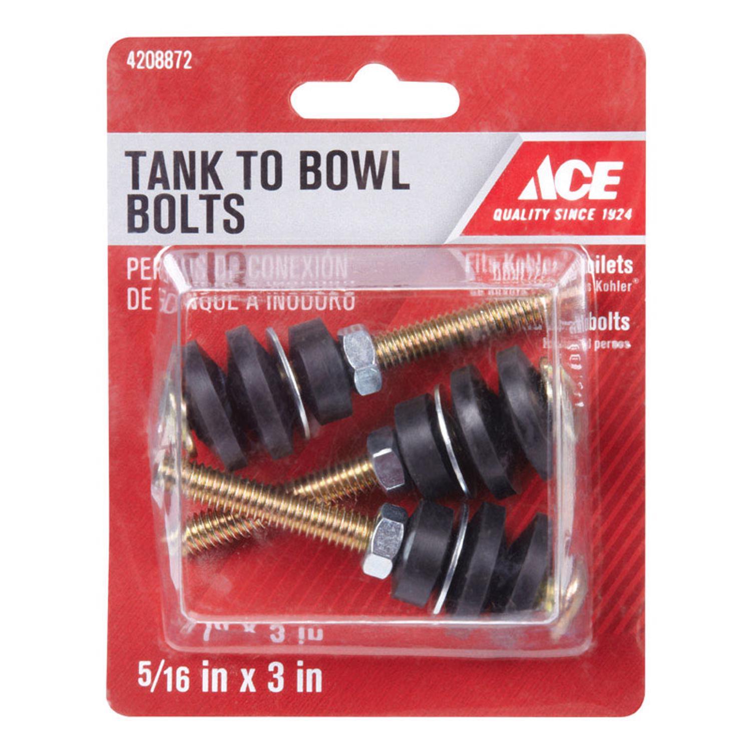 英語GHI Ace Tank to Bowl Bolts Black Brass Plated Rubber/Steel For