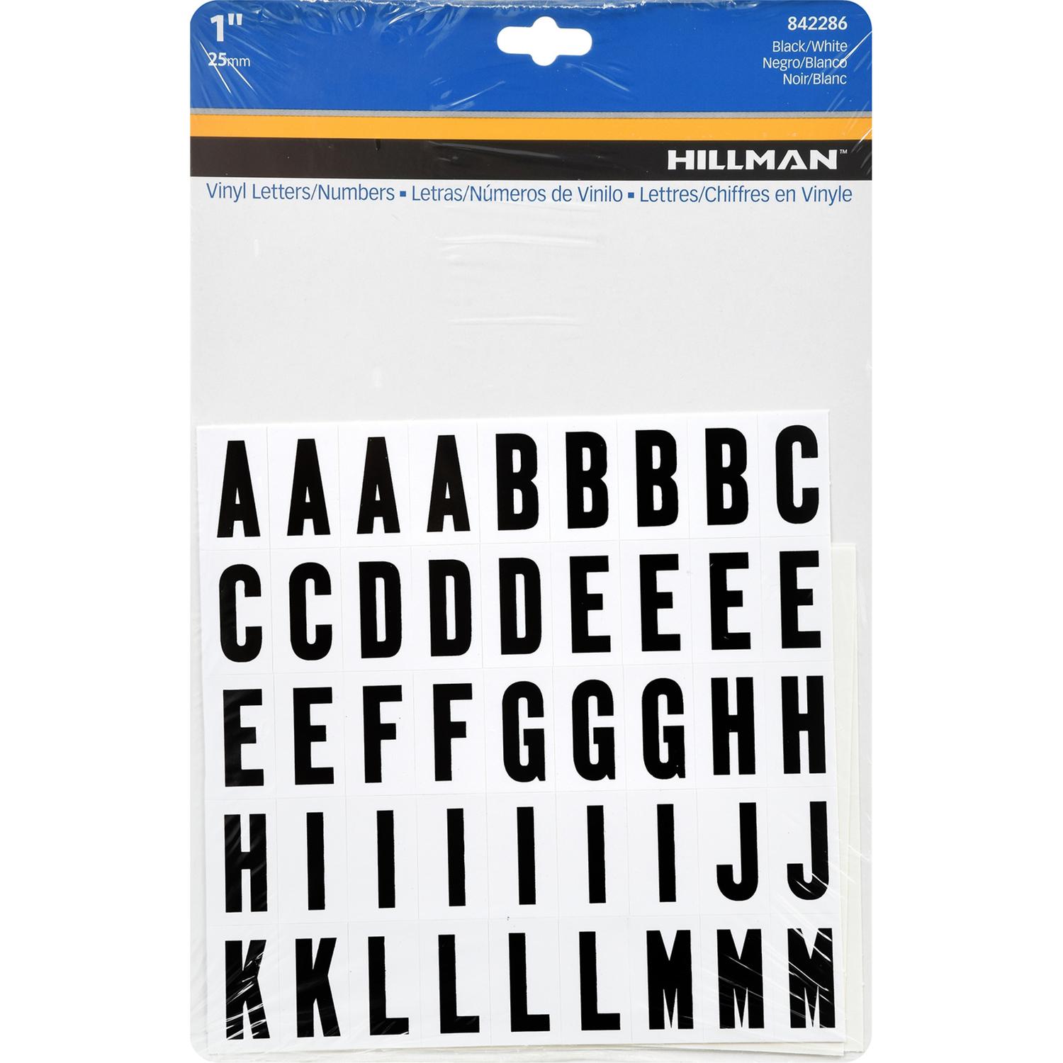 Hillman 1 In. Black Vinyl Self-Adhesive Letter And Number Set 0-9, A-Z ...