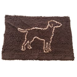 Spot Clean Paws 24 in. W X 35 in. L Brown Microfiber Dog Mat