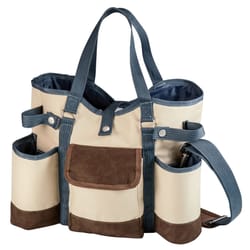 Legacy Country Beige/Brown/Navy Blue Polyester Wine and Cheese Tote