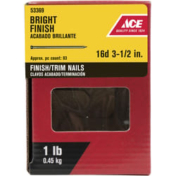 Ace 16D 3-1/2 in. Finishing Bright Steel Nail Countersunk Head 1 lb