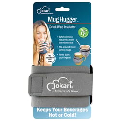 Jokari Mug Hugger Gray Rubber Drink Wrap Insulator