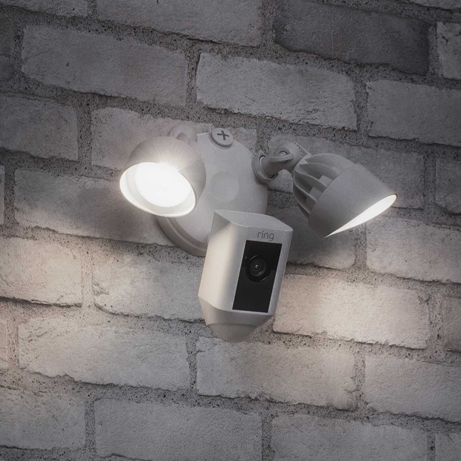 Ring Floodlight Camera Hardwired Outdoor White Wi Fi Security