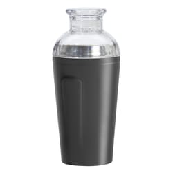 OGGI 16 oz Black Acrylic/Stainless Steel Cocktail Shaker