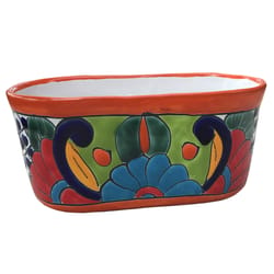 Avera Products Talavera 4 in. H X 9.5 in. W X 9.5 in. D Ceramic Talavera Planter Assorted