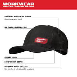 MILWAUKEE Gridiron Snapback Trucker Hat Black One Size Fits Most