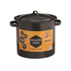 Graniteware Steel Stock Pot 12 qt Black