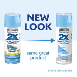 Rust-Oleum Painter's Touch 2X Ultra Cover Gloss Spa Blue Paint+Primer Spray Paint 12 oz