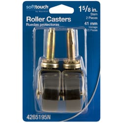 Softtouch 1.62 in. D Swivel Plastic Caster 50 lb 2 pk