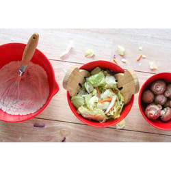 Natural Home Red Bamboo Mixing Bowl 3 pk