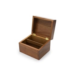 Fox Run Ironwood Brown Acacia Wood Recipe Box