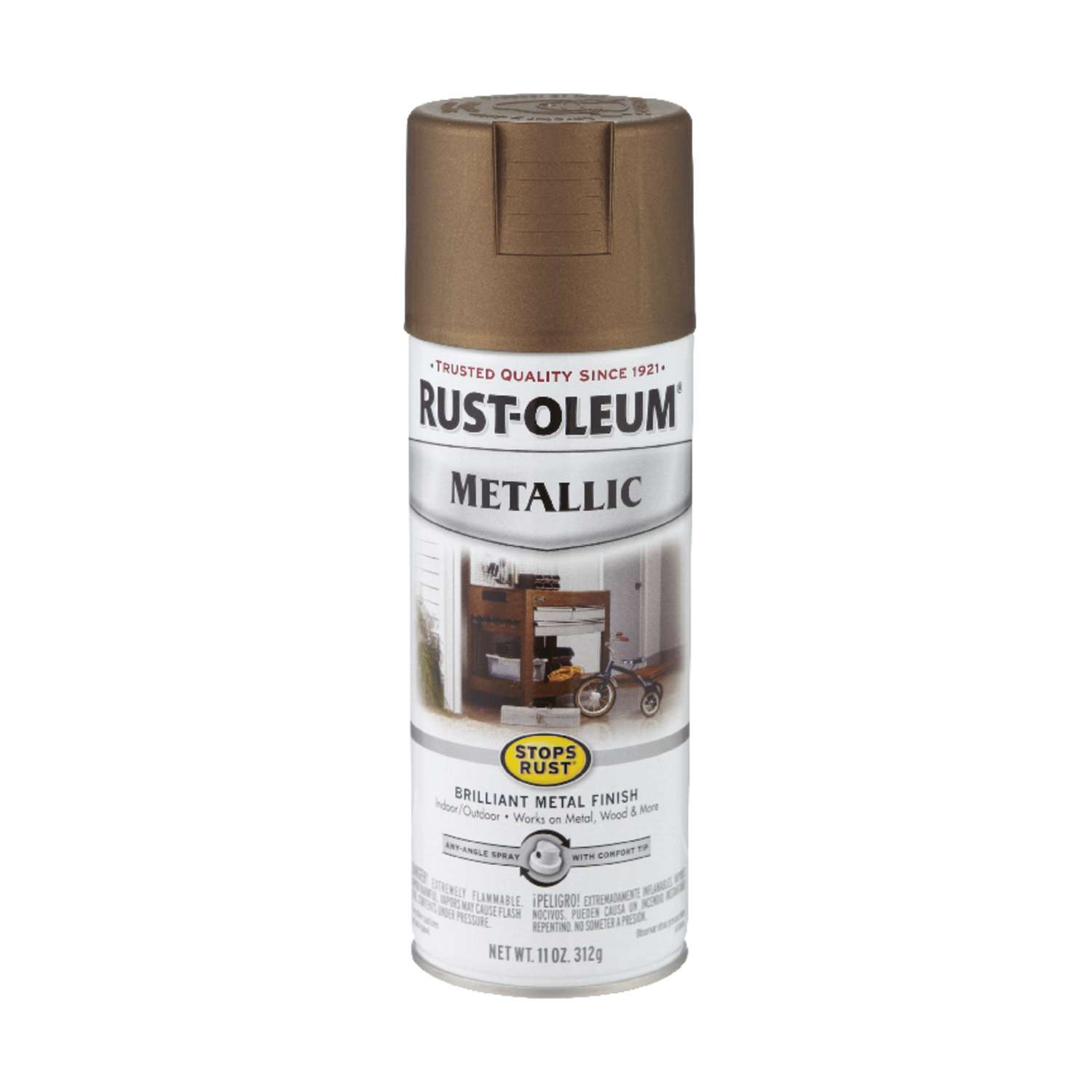 Rust-Oleum Stops Rust Antique Brass Metallic Spray Paint 11 oz. - Ace ...