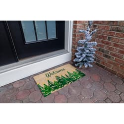 Entryways 17 in. W X 28 in. L Green/Natural Winter Fir Coir Door Mat