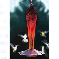 Songbird Essentials Hummingbird 7.5 oz Copper/Glass Ruby Nectar Bird Feeder
