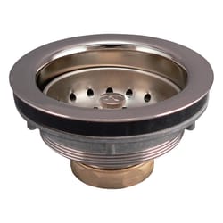 Keeney 3-1/2 in. Brushed Nickel Stainless Steel Sink Strainer