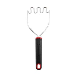 Farberware Black/Silver Plastic/Stainless Steel Potato Masher