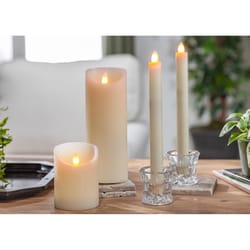 Gerson LED Bisque Aurora Flame Taper Candles Indoor Christmas Decor 10 in.