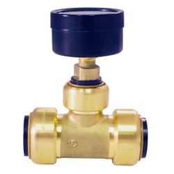 Apollo Tectite 3/4 in. PTC Brass Tee with Pressure Gauge 3/4 in. PTC 1 pc