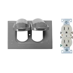 Sigma Engineered Solutions Rectangle Die-Cast Metal 1 gang 2.83 in. H X 4.58 in. W Duplex Outlet Kit