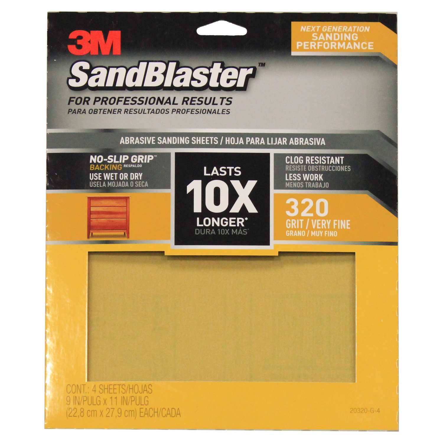 3M SandBlaster 11 in. L x 9 in. W 320 Grit Ceramic Sandpaper 4 pk Ace