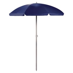 Oniva Portable Beach Umbrella 66 in. Tiltable Navy Beach Umbrella