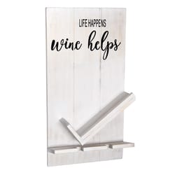 Elegant Designs 4 in. H X 20 in. L White Wood Wine Bottle Shelf