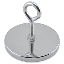 Magnet Source 4.625 in. L X 4.9 Dia. in. W Silver Round Magnet with Hook 200 lb. pull 1 pc