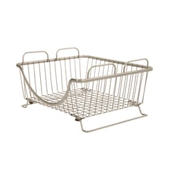 Spectrum Ashley 10.75 in. L X 12.75 in. W X 6.5 in. H Silver Stacking Basket