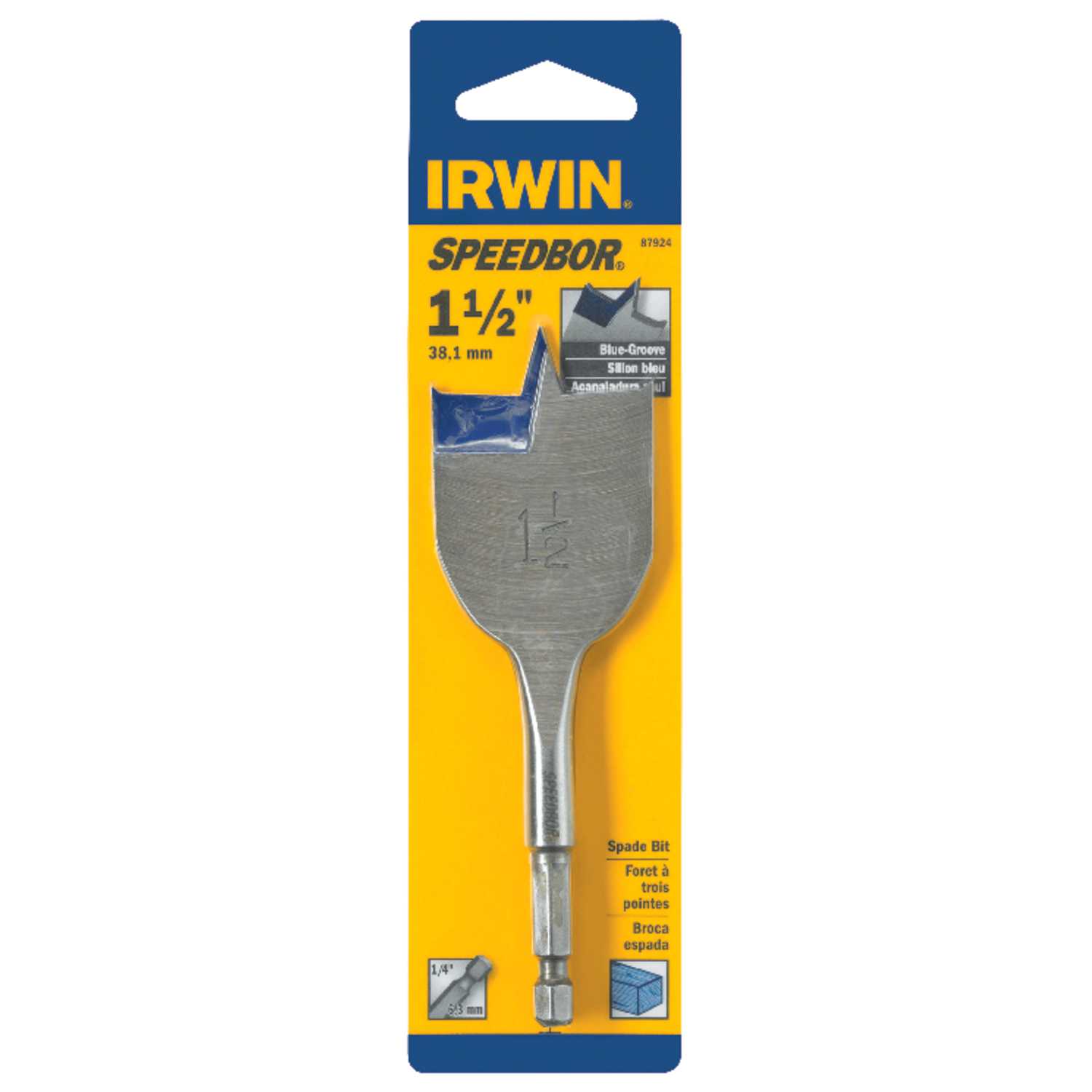 Irwin Speedbor 1 1/2 in. Dia. x 4 in. L Carbon Steel Wood Boring Bit 1