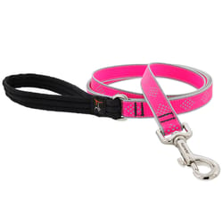 LupinePet Reflective Pink Daimond Nylon Dog Leash